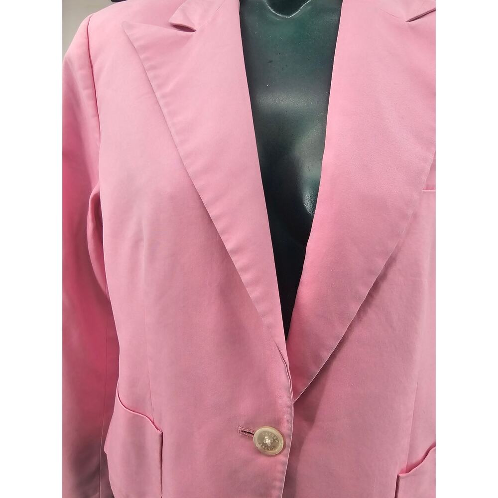 Lauren Ralph Lauren Pink Single Button Cotton Blazer Jacket Women's 14 3979 - Picture 7 of 10